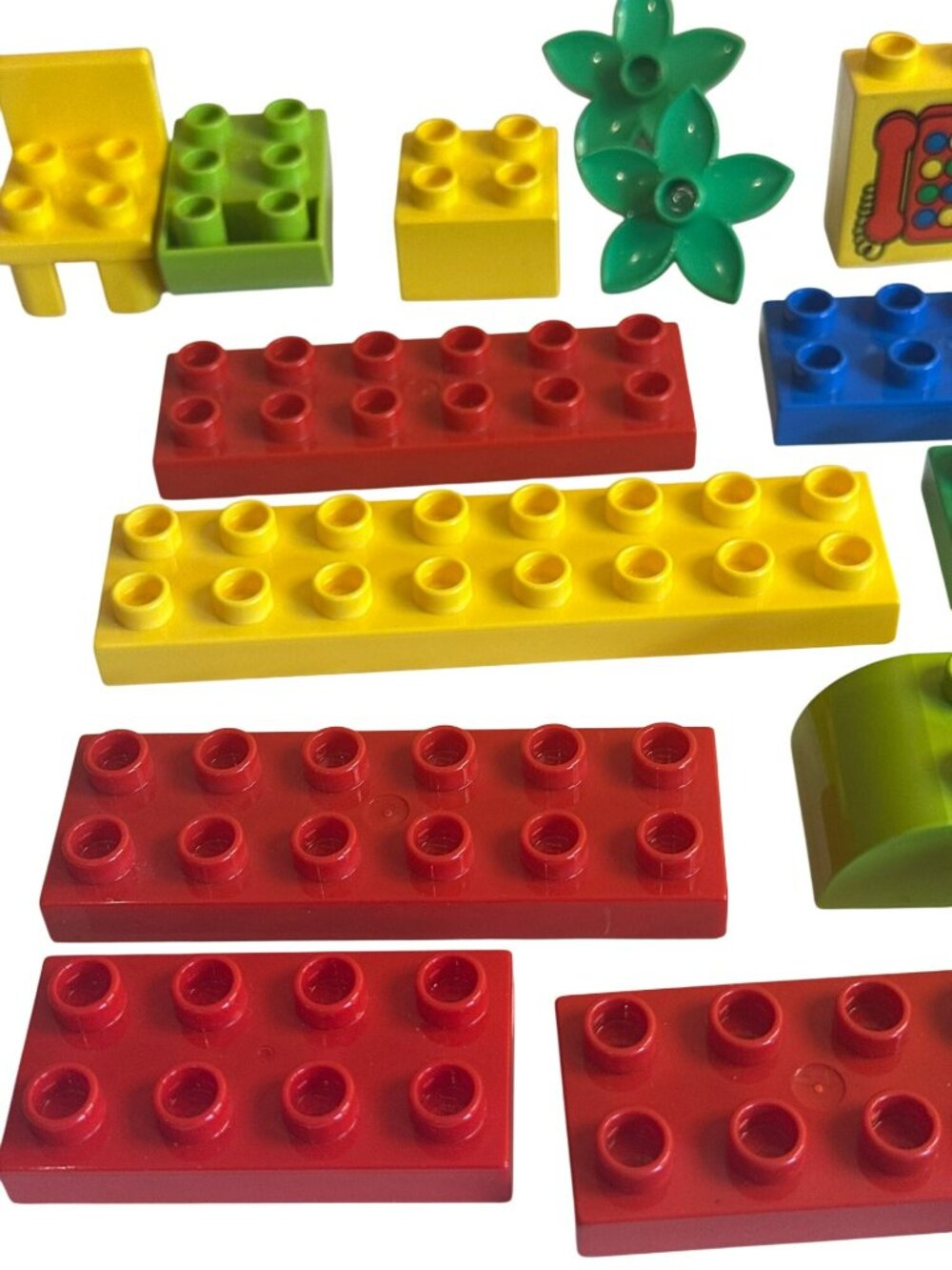 LEGO Duplo Lot of Flat Bricks Slopes Traffic Cone 1x2 Cylinder Flowers Etc. Bulk - Picture 6 of 6